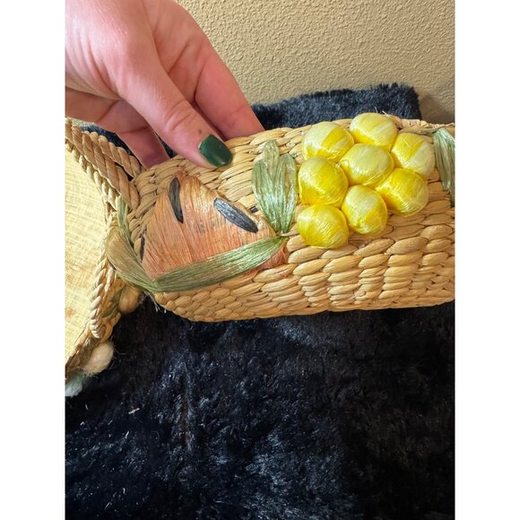 Vintage Hand Woven Nesting Seagrass Rustic Baskets Fruit Handles Set Of 3 - Picture 6 of 10